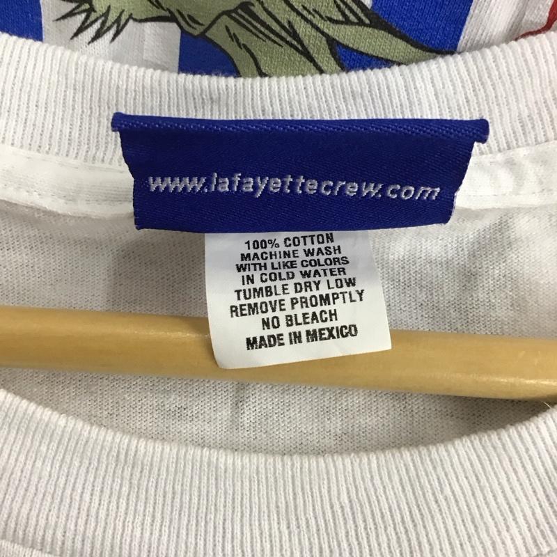 ラファイエット Lafayette Tシャツ 半袖 半袖カットソー プリントTシャツ クルーネックカットソー XXL ロゴ、文字 白 / ホワイト / メンズ USED 古着 中古 10131636