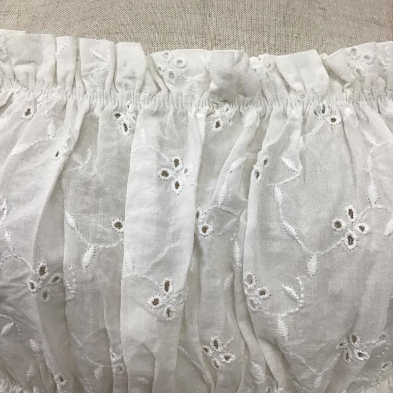 ザラ ZARA カットソー 半袖 3564 103 250 オフショルダー ギャザー S 刺繍 白 / ホワイト / レディース USED 古着 中古 10121089