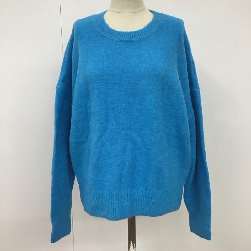 ザラ ZARA ニット、セーター 長袖 長袖ニットカットソー ニット セーター クルーネックニット M 無地 青 / ブルー /  レディース USED 古着 中古 10110453