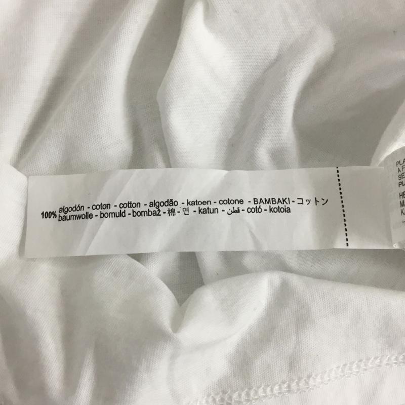 ザラ ZARA Tシャツ 半袖 0264 454 250 胸ポケット クルーネック M ロゴ、文字 白 / ホワイト / レディース USED 古着 中古 10107031