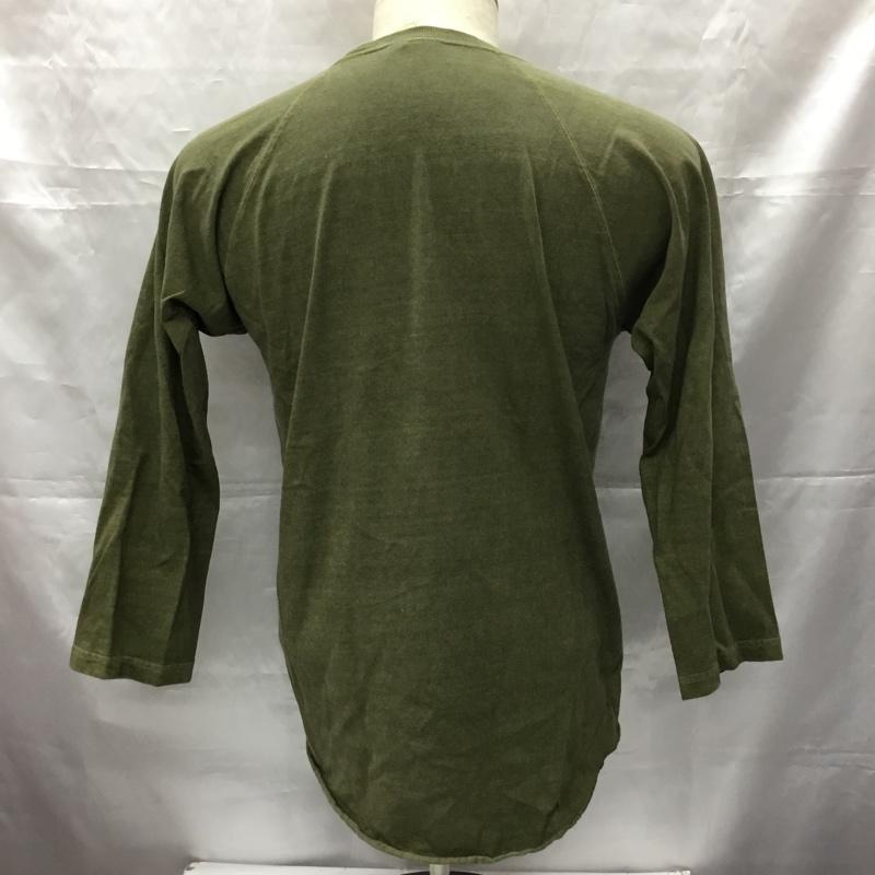 グッドオン Good On カットソー 七分袖 後染 M 無地 カーキ / カーキ / メンズ USED 古着 中古 10106301