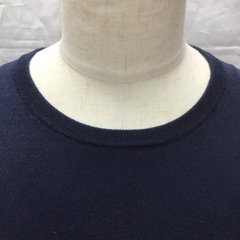 ポロラルフローレン POLO RALPH LAUREN ニット、セーター 長袖 コットン クルーネック L ワンポイント 紺 / ネイビー / メンズ USED 古着 中古 10112394
