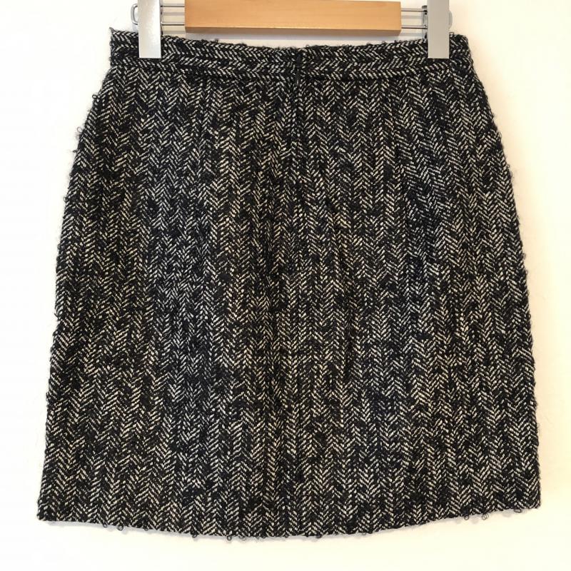 ディースクエアード2 DSQUARED2 スカート ミニスカート ウール ツイードスカート ヘリンボーン 40 無地 X 黒 / ブラック / X 白 / ホワイト / レディース USED 古着 中古 10016142