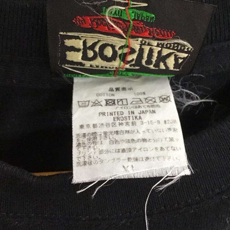 エロスティカ EROSTiKA Tシャツ 半袖 XL プリント X ロゴ、文字 黒 / ブラック / メンズ USED 古着 中古 10129935