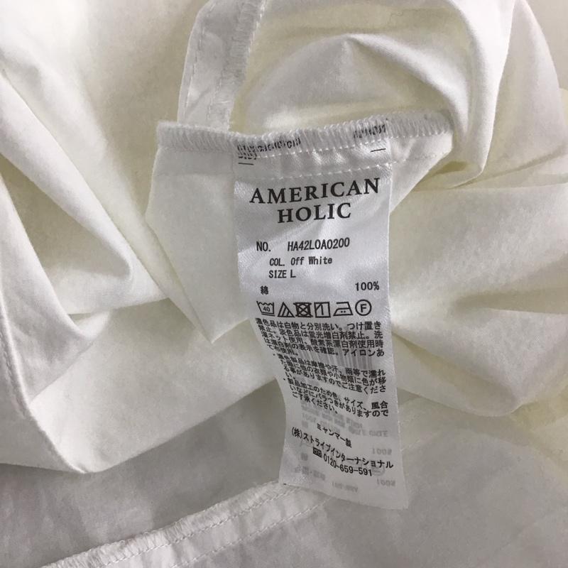 アメリカンホリック AMERICAN HOLIC シャツ、ブラウス 半袖 半袖シャツ 無地シャツ カラーシャツ L 無地 白 / ホワイト / レディース USED 古着 中古 10138805