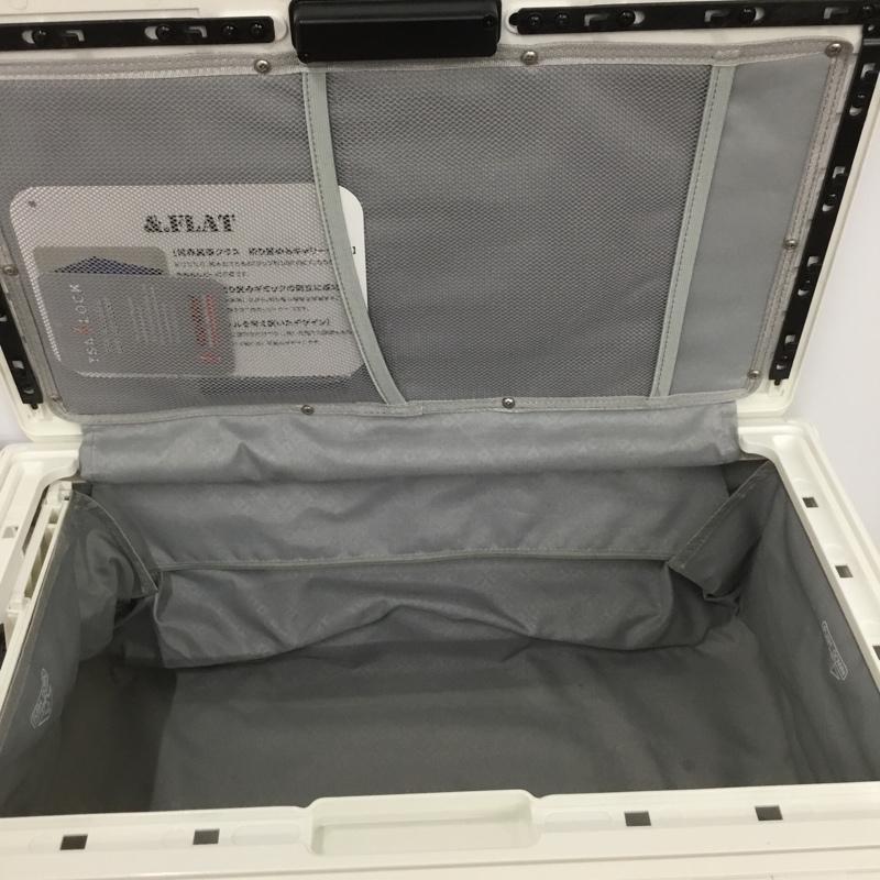 アンドフラット &.FLAT スーツケース、トランク スーツケース、トランク FL14-00001 折りたたみ ハードキャリーバッグ キャリーケース 箱有 ロゴ、文字 白 / ホワイト / メンズ USED 古着 中古 10137503
