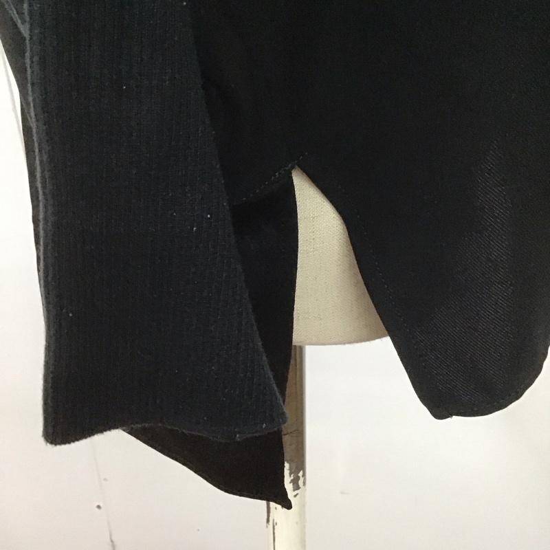 スール soeur7 カットソー 長袖 3035A 異素材ドルマンスリーブ 9 無地 黒 / ブラック /  レディース USED 古着 中古 10108565