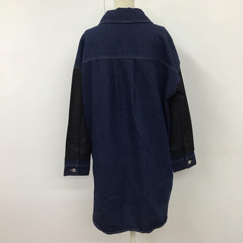 イア パピヨネ ear PAPILLONNER ジャケット、上着 ジャケット、ブレザー EAZ1011104A0002 デニムシャツジャケット FREE 無地 青 / ブルー / X 黒 / ブラック / レディース USED 古着 中古 10118353
