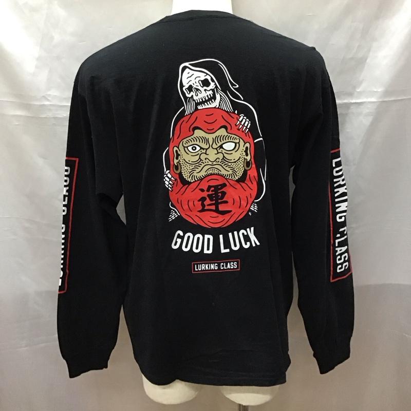 ラーキングクラス LURKING CLASS カットソー 長袖 長袖カットソー クルーネックカットソー ロングスリーブカットソー プリントTシャツ L ロゴ、文字 黒 / ブラック /  メンズ USED 古着 中古 10113198