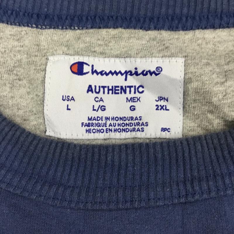 チャンピオン Champion トレーナー 長袖 s0888 POWERBLEND USAモデル 長袖スウェット トレーナー クルーネックカットソー XXL ロゴ、文字 青 / ブルー / メンズ USED 古着 中古 10106450