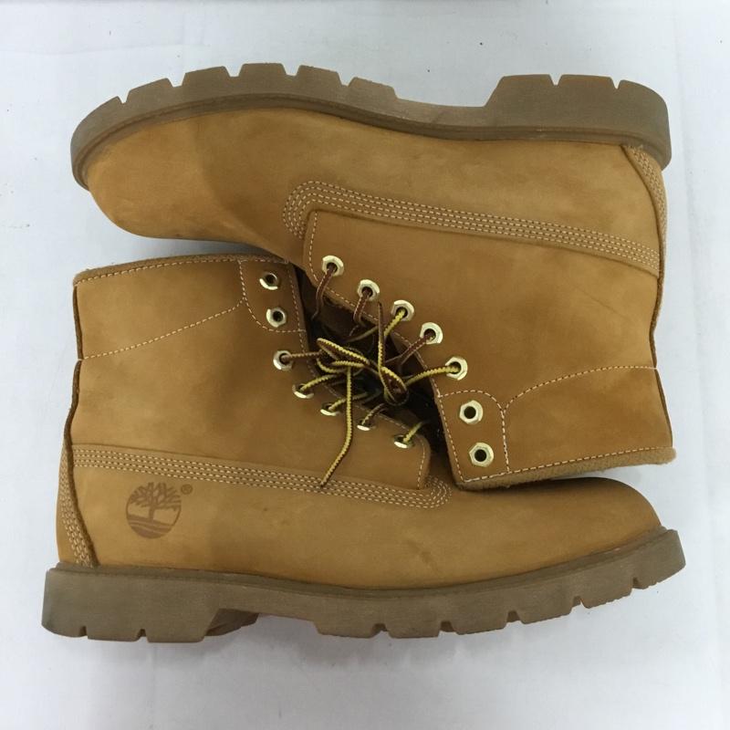 ティンバーランド Timberland ブーツ ショートブーツ 10066 6inch BASIC BOOT 8.5W ワンポイント キャメル / キャメル / メンズ USED 古着 中古 10136297