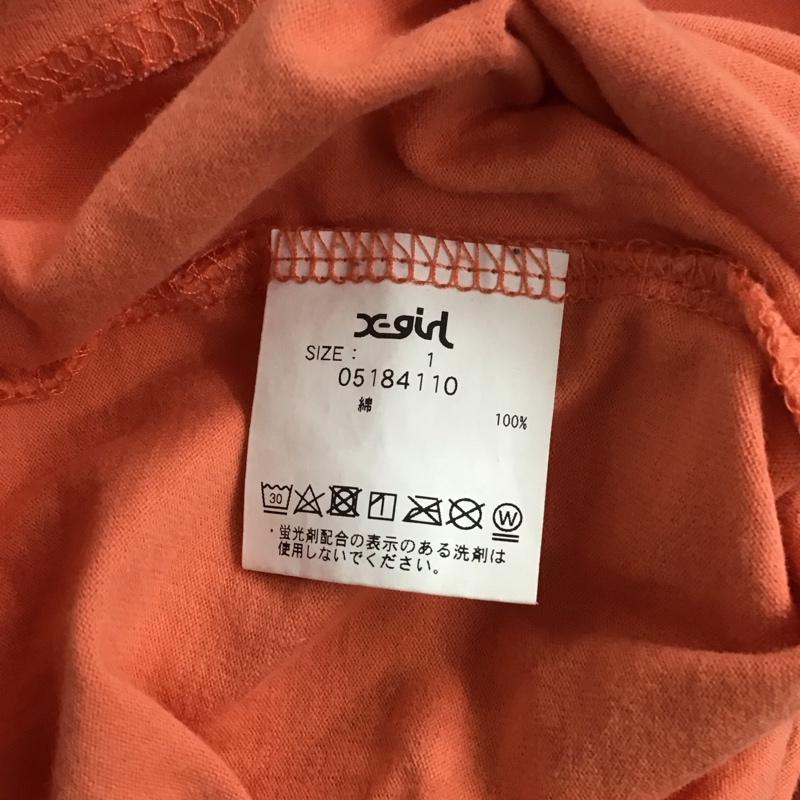 エックスガール X-girl Tシャツ 長袖 05184110 クルーネック バックプリント 1 ロゴ、文字 橙 / オレンジ / レディース USED 古着 中古 10109709