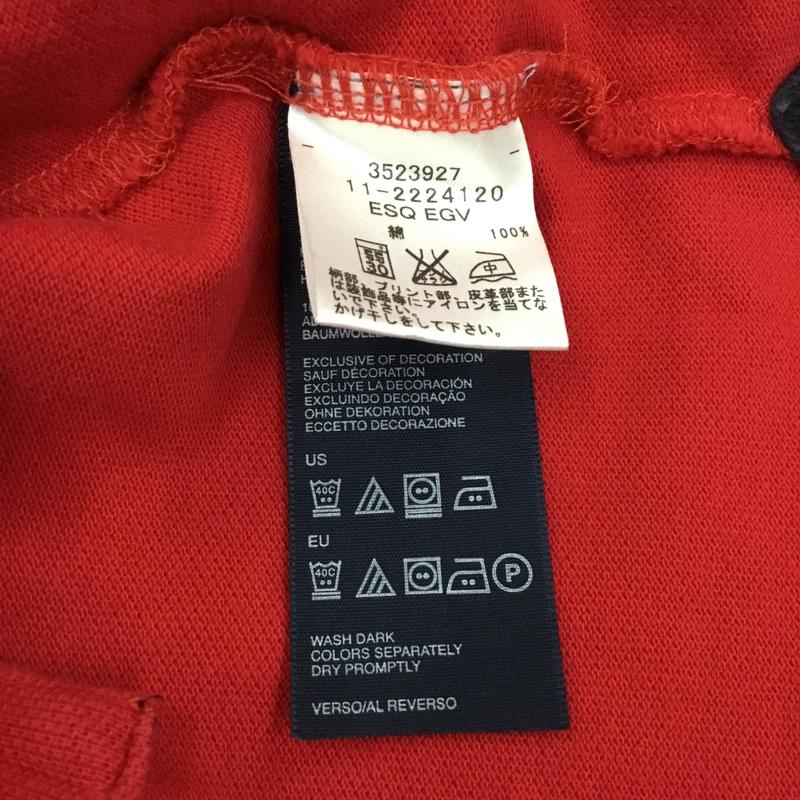 トミーヒルフィガー TOMMY HILFIGER ポロシャツ 半袖 半袖ポロシャツ カラーシャツ 半袖カットソー L ロゴ、文字 赤 / レッド / メンズ USED 古着 中古 10108939