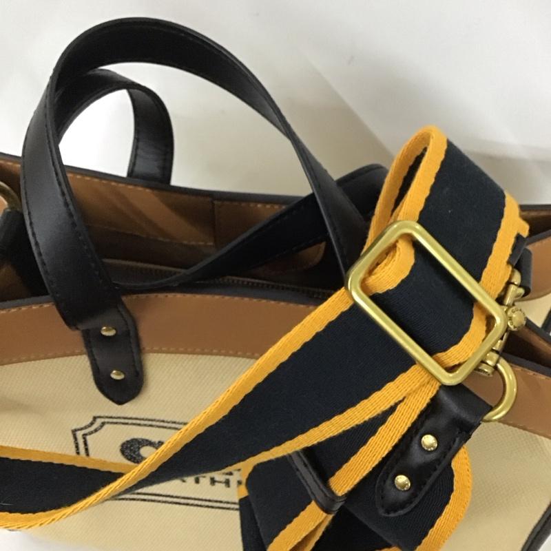 コーチ COACH ハンドバッグ ハンドバッグ 89488 キャンバス ショルダー 2way ポーチ ロゴ、文字 黒 / ブラック / X 茶 / ブラウン / X ベージュ / ベージュ / レディース USED 古着 中古 10125690