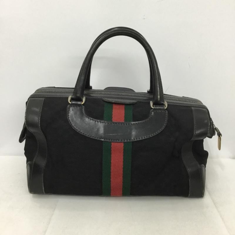 グッチ GUCCI ハンドバッグ ハンドバッグ 80年代 ririジップ GG 総柄 黒 / ブラック / レディース USED 古着 中古 10137348