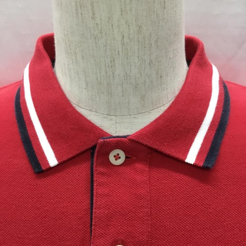 トミーヒルフィガー TOMMY HILFIGER ポロシャツ 半袖 半袖ポロシャツ カラーシャツ 半袖カットソー L ロゴ、文字 赤 / レッド / メンズ USED 古着 中古 10108939