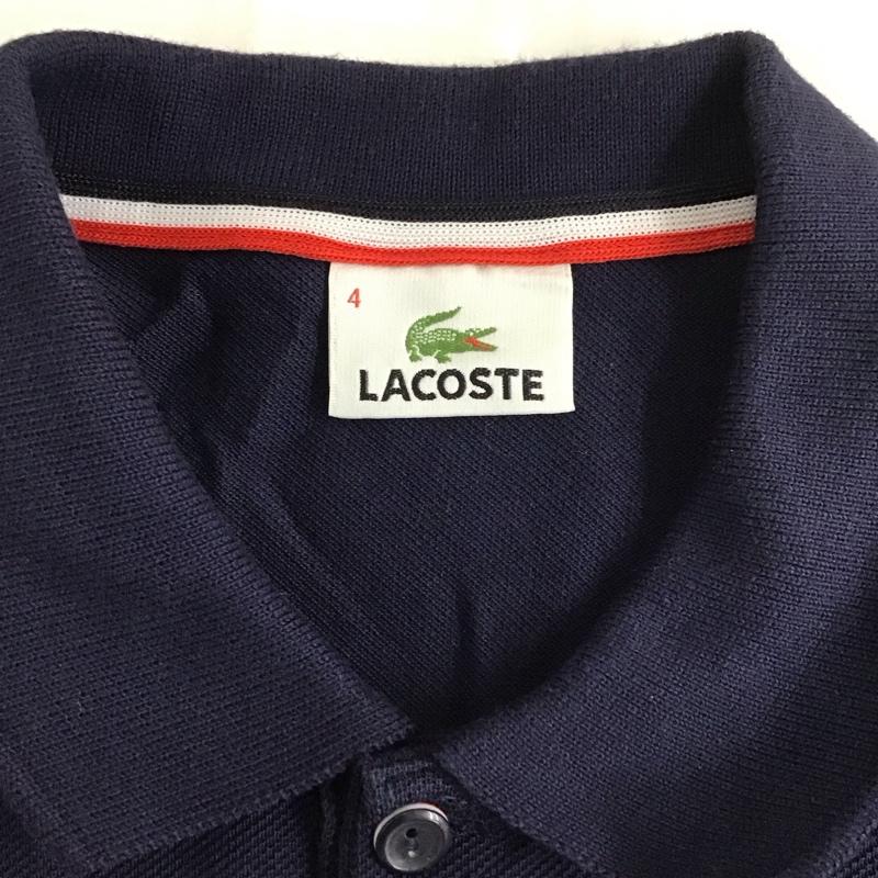 ラコステ LACOSTE ポロシャツ 半袖 半袖ポロシャツ カラーシャツ 半袖カットソー 4 ボーダー柄 X ロゴ、文字 白 / ホワイト / X 赤 / レッド / X 紺 / ネイビー /  メンズ USED 古着 中古 10111479