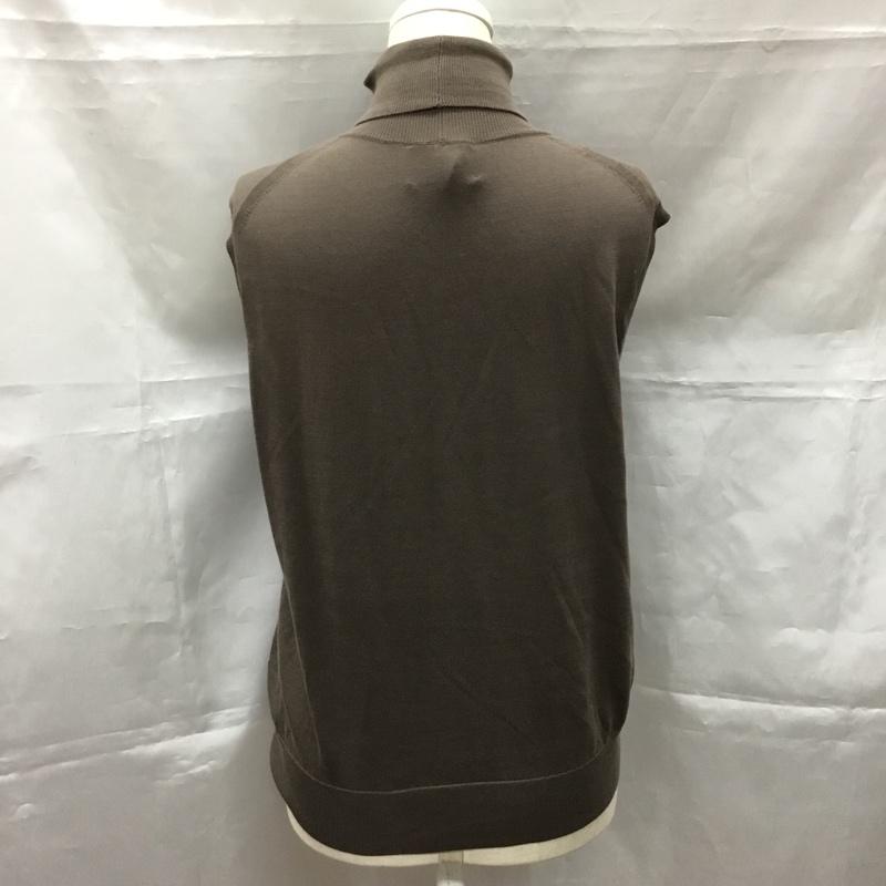 ユナイテッドアローズ UNITED ARROWS アンサンブルニット 長袖 1528-106-0078 UGCB コットン カーディガン ノースリーブニット タートルネック クルーネック 無地 茶 / ブラウン / レディース USED 古着 中古 10107483