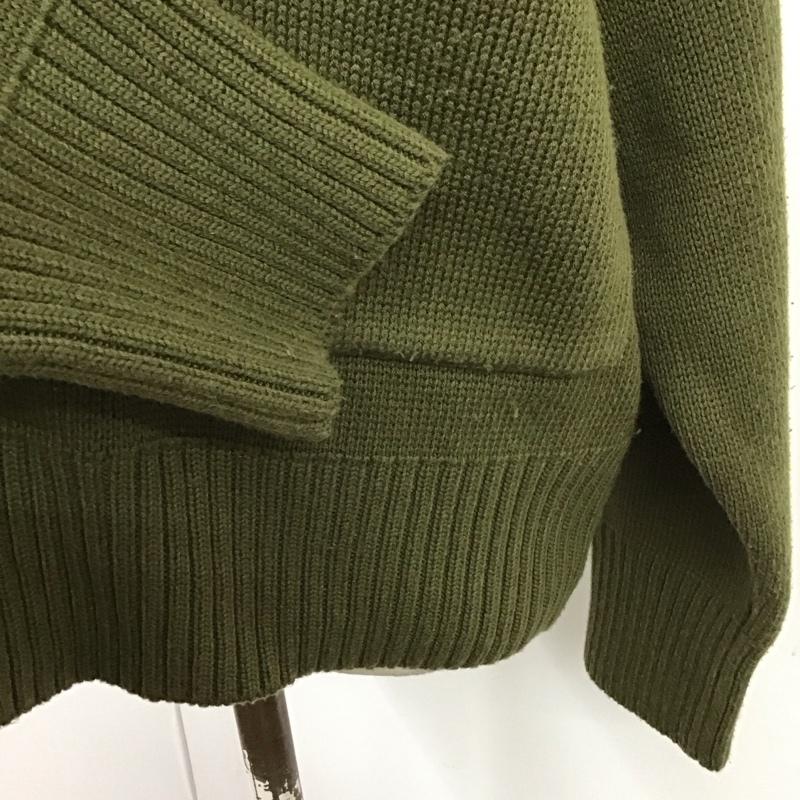 ザラ ZARA ニット、セーター 長袖 長袖ニットカットソー セーター ジップアップネック M 無地 カーキ / カーキ / レディース USED 古着 中古 10118529