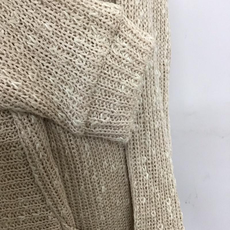 セシルマクビー CECIL McBEE カーディガン 長袖 長袖カーディガン 長袖カットソー ノーカラージャケット 前開カーディガン M 無地 ベージュ / ベージュ / レディース USED 古着 中古 10117881