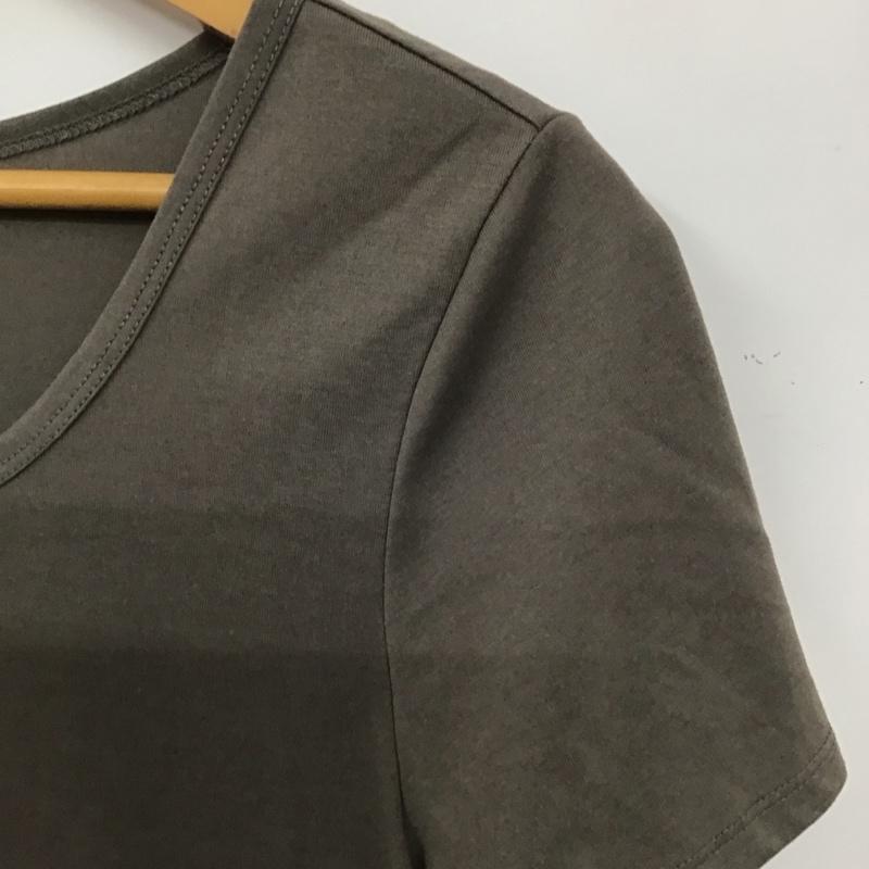 ミッシェル・クラン MICHEL KLEIN Tシャツ 半袖 半袖カットソー プリントTシャツ クルーネックカットソー 38 プリント 灰 / グレー / レディース USED 古着 中古 10136752