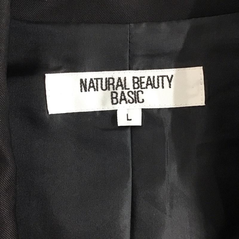 ナチュラルビューティーベーシック NATURAL BEAUTY BASIC セットアップ セットアップ セットアップ ジャケット スカート 2点セット L 無地 黒 / ブラック / レディース USED 古着 中古 10131763