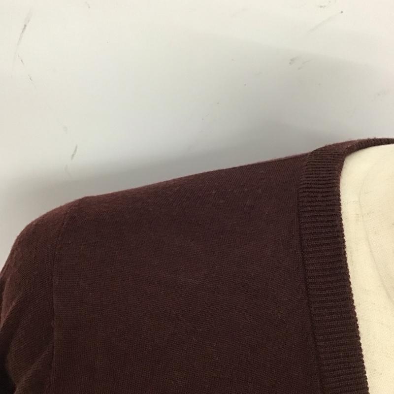 ブルックスブラザーズ BROOKS BROTHERS ニット、セーター 長袖 長袖ニットカットソー ニット セーター Vネックニット M 無地 えんじ / ワインレッド / メンズ USED 古着 中古 10112790