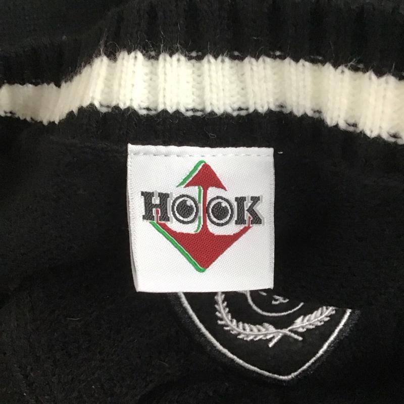 フックバイロックミー Hook By RockME ニット、セーター 長袖 長袖セーター ニットカットソー Vネックニット リブニットカットソー M ロゴ、文字 黒 / ブラック / メンズ USED 古着 中古 10107459