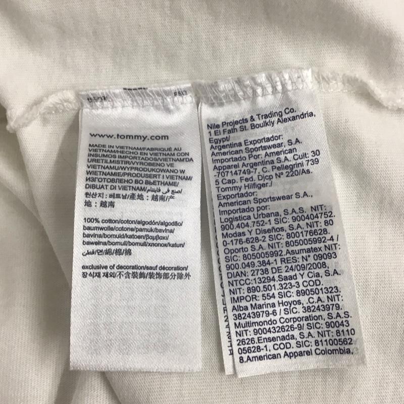 トミーヒルフィガー TOMMY HILFIGER Tシャツ 半袖 半袖カットソー プリントTシャツ クルーネックカットソー L ロゴ、文字 白 / ホワイト / メンズ USED 古着 中古 10123775