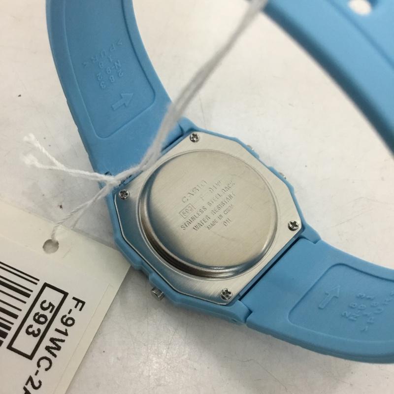 カシオ CASIO 腕時計 デジタル F-91WC-2AEF チープカシオ チプカシ 無地 水色 / ライトブルー / メンズ USED 古着 中古 10144084