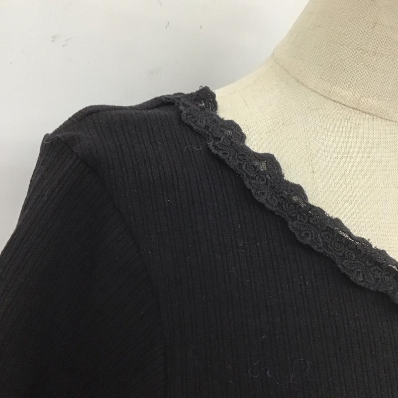 アクシーズファム axes femme ワンピース ロングスカート 半袖ロングワンピース フレアスカート レースワンピース M 無地 黒 / ブラック / レディース USED 古着 中古 10107717