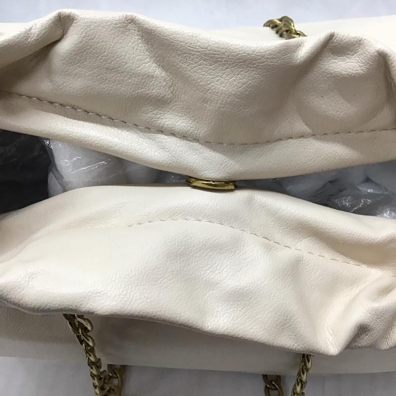 ザラ ZARA トートバッグ トートバッグ 6033 210 850 チェーン フェイクレザー 無地 アイボリー / アイボリー / レディース USED 古着 中古 10118144