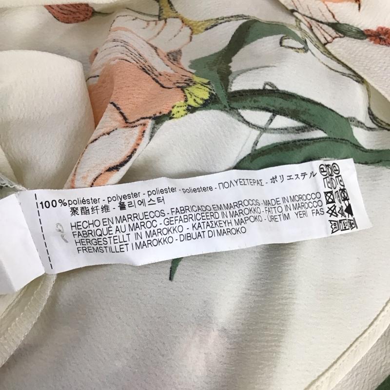 ザラベーシック ZARA BASIC シャツ、ブラウス 七分袖 ノーカラーシャツカットソー Vネック 七分丈シャツ プルオーバー M プリント マルチカラー / マルチカラー / レディース USED 古着 中古 10109226