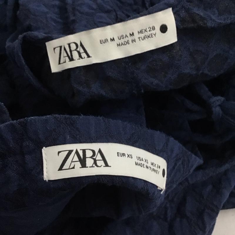 ザラ ZARA セットアップ セットアップ パフスリーブトップス ボリュームスカート M 無地 紺 / ネイビー / レディース USED 古着 中古 10138680