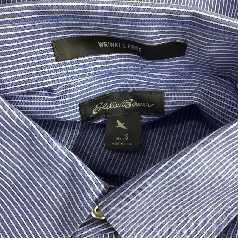 エディーバウアー Eddie Bauer シャツ、ブラウス 長袖 長袖シャツ カラーシャツ ポケットシャツ 長袖カットソー ストライプシャツ S ストライプ 白 / ホワイト / X 青 / ブルー /  メンズ USED 古着 中古 10112595