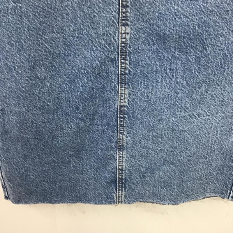ザラ ZARA スカート ロングスカート デニム バックスリット S 無地 青 / ブルー / X 金 / ゴールド / レディース USED 古着 中古 10139249