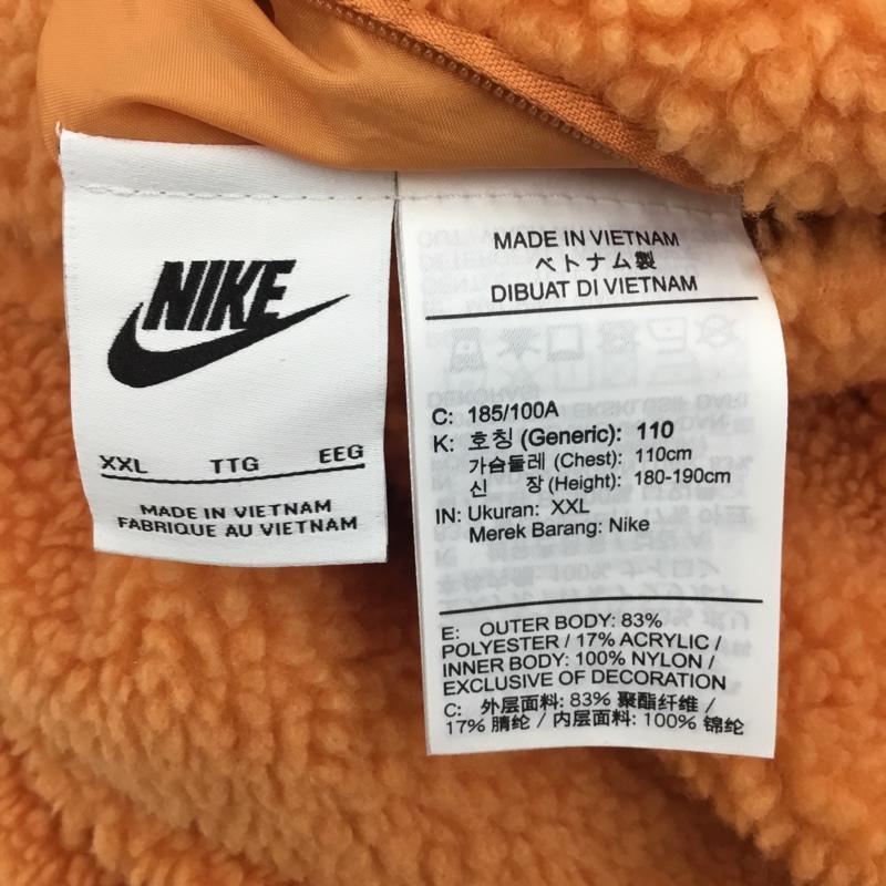 ナイキ NIKE ジャケット、上着 ジャンパー、ブルゾン BQ6546-808 SWOOSH FULL ZIP JACKET リバーシブル フリース XXL ロゴ、文字 橙 / オレンジ / X 白 / ホワイト / メンズ USED 古着 中古 10114818