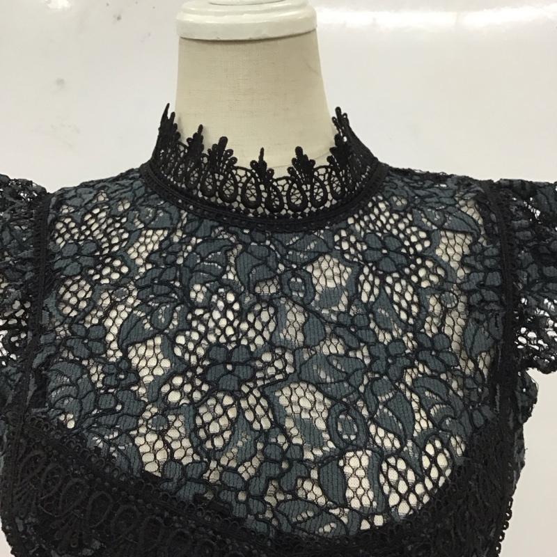 ザラ ZARA ワンピース ロングスカート 8741 025 031 ノースリーブ ミディ丈 レース ドレス XS レース柄 黒 / ブラック / X 緑 / グリーン / レディース USED 古着 中古 10109499