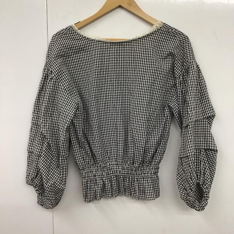 オリーブデオリーブ OLIVE des OLIVE シャツ、ブラウス 長袖 FREE チェック 白 / ホワイト / X 黒 / ブラック / レディース USED 古着 中古 10131835