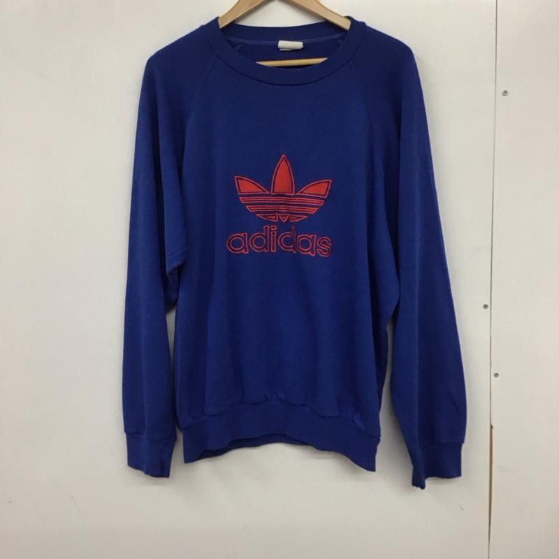 アディダス adidas トレーナー 長袖 刺繍 青 / ブルー / メンズ USED 古着 中古 10134628