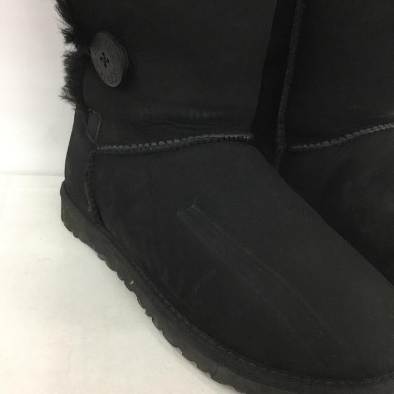 アグ UGG ブーツ 一般 5803 BAILEY BUTTON ベイリーボタンムートンブーツ 25cm 25.0cm 無地 黒 / ブラック / レディース USED 古着 中古 10143925