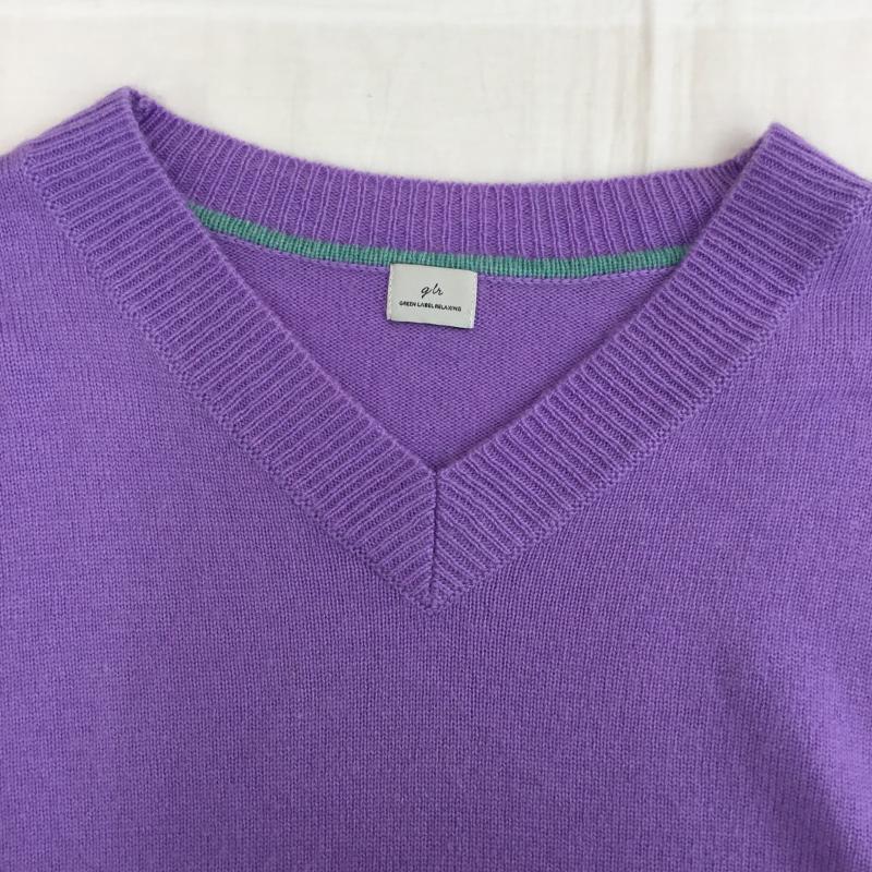 グリーンレーベルリラクシング green label relaxing ニット、セーター 長袖 3613-136-2376 FREE 無地 紫 / パープル / レディース USED 古着 中古 10136780
