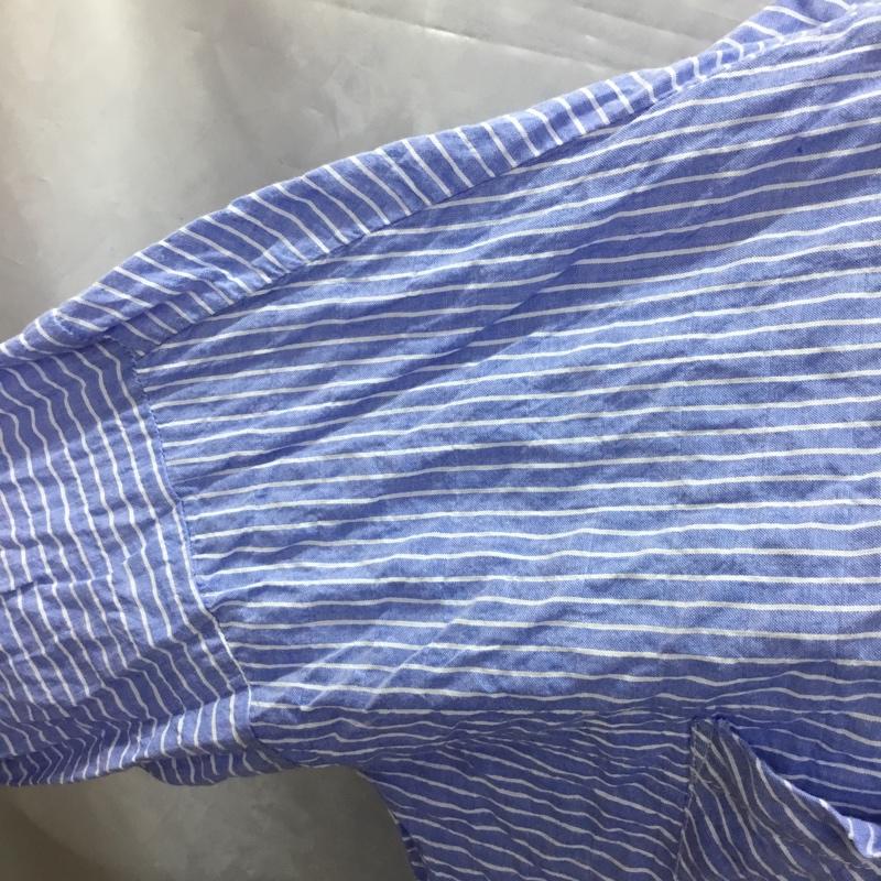 ザラ ZARA シャツ、ブラウス 長袖 長袖シャツ カラーシャツ ポケットシャツ 長袖カットソー ボーダーシャツ M ストライプ 水色 / ライトブルー / レディース USED 古着 中古 10112282