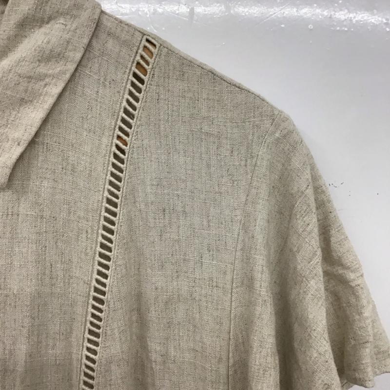 ザラ ZARA ワンピース ロングスカート 半袖ロングワンピース フレアスカート 前ボタン L 無地 ベージュ / ベージュ / レディース USED 古着 中古 10134322