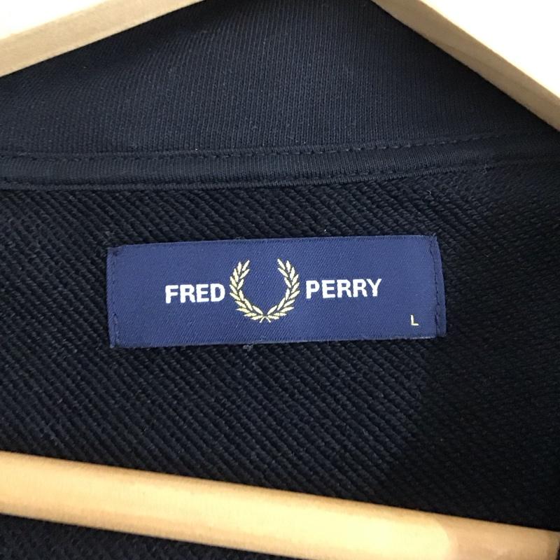 フレッドペリー FRED PERRY トレーナー 長袖 長袖トレーナー スウェット スタンドネック プルオーバー L ロゴ、文字 黒 / ブラック / メンズ USED 古着 中古 10129883