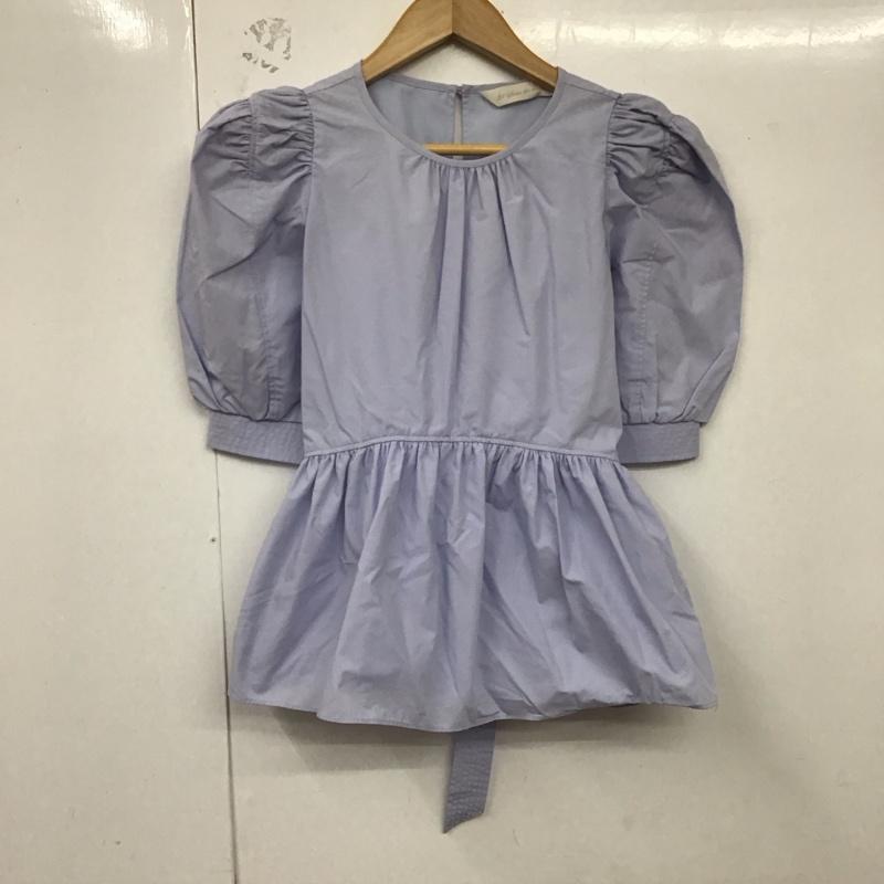 トランテアンソンドゥモード 31 Sons de mode カットソー 半袖 0011151 ペプラム パフスリーブ タグ付き 38 無地 水色 / ライトブルー / レディース USED 古着 中古 10129137