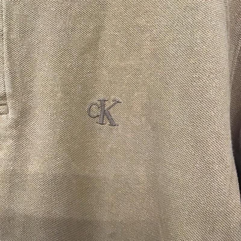 カルバン・クライン Calvin Klein ポロシャツ 半袖 半袖ポロシャツ 半袖カットソー カラーシャツ L ロゴ、文字 茶 / ブラウン / メンズ USED 古着 中古 10131112