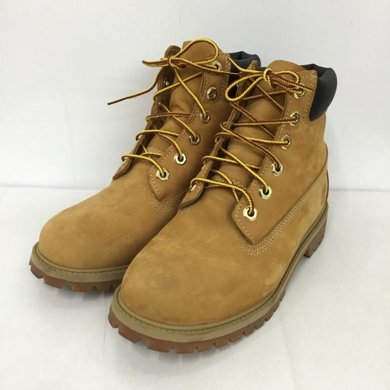ティンバーランド Timberland ブーツ ショートブーツ 12909 6インチ プレミアム ウォータープルーフブーツ イエローブーツ 23.5cm 23.5cm ワンポイント キャメル / キャメル / レディース USED 古着 中古 10127778