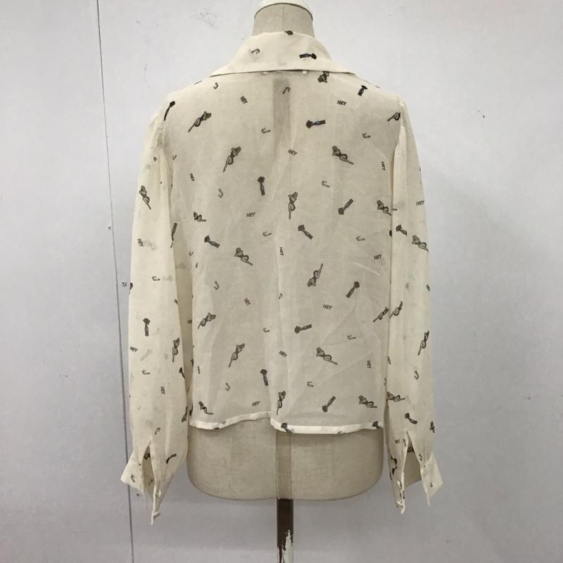 ジュエティ jouetie シャツ、ブラウス 長袖 081820400401-01 クロップド丈 M 総柄 アイボリー / アイボリー / レディース USED 古着 中古 10123087