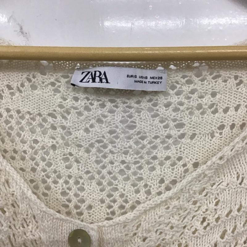 ザラ ZARA カーディガン 長袖 S 無地 白 / ホワイト / レディース USED 古着 中古 10136899